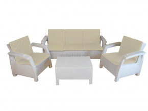 Комплект уличной мебели Yalta Premium Terrace Triple Set белый в Богдановиче - bogdanovich.magazinmebel.ru | фото