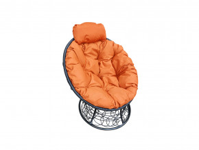 Кресло Папасан мини с ротангом оранжевая подушка в Богдановиче - bogdanovich.magazinmebel.ru | фото