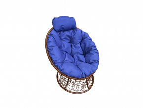 Кресло Папасан мини с ротангом синяя подушка в Богдановиче - bogdanovich.magazinmebel.ru | фото - изображение 1
