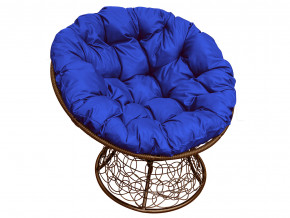 Кресло Папасан с ротангом синяя подушка в Богдановиче - bogdanovich.magazinmebel.ru | фото