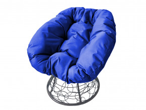 Кресло Пончик с ротангом синяя подушка в Богдановиче - bogdanovich.magazinmebel.ru | фото