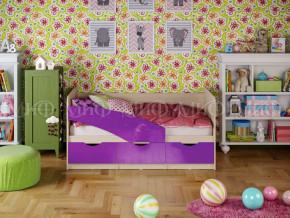 Кровать Бабочки 1600 Фиолетовый металлик в Богдановиче - bogdanovich.magazinmebel.ru | фото
