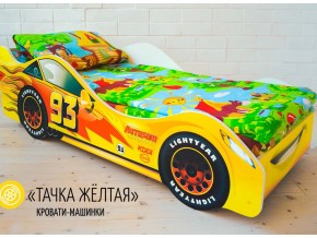 Кровать детская машина Тачка Желтая в Богдановиче - bogdanovich.magazinmebel.ru | фото - изображение 1