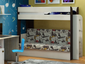 Кровать двухъярусная Карамель 75 венге ткань биг бен в Богдановиче - bogdanovich.magazinmebel.ru | фото