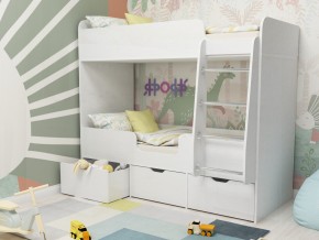 Кровать двухъярусная Малыш двойняшка белый в Богдановиче - bogdanovich.magazinmebel.ru | фото - изображение 1