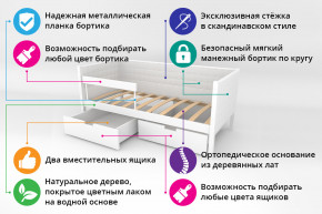 Кровать-тахта Svogen мягкая с ящиками и бортиком с фото мятный/динозаврики в Богдановиче - bogdanovich.magazinmebel.ru | фото - изображение 2